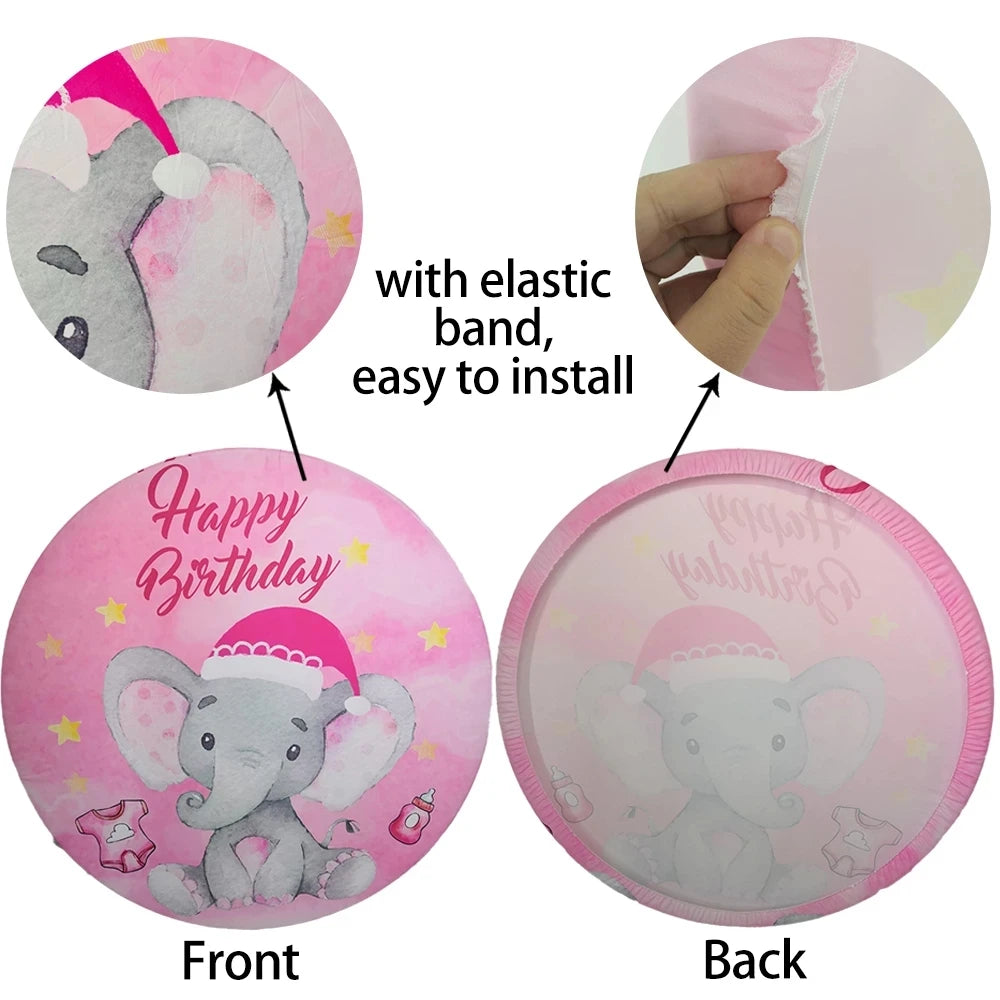 Tangled Rapunzel Princess Circle Backdrop Fairy Tale Castle Long Hair Girl Birthday Party Round Background Photo Studio Covers