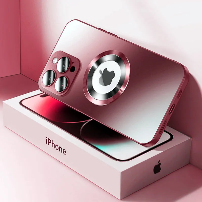 Luxury Matte Magnetic For Magsafe Case For iPhone 16 15 Pro Max 14 13 12 11 Camera Protection Shockproof Wireless Charging Cover