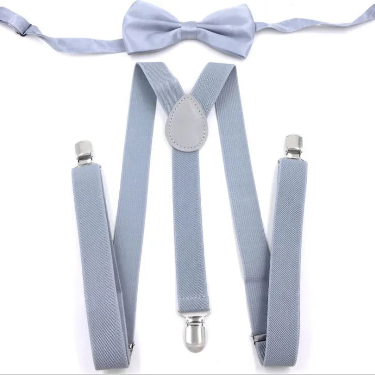 Mens Suspenders Bow Ties Set Women Braces Bowtie Y-back Adjustable Clip-on Elastic Suspender Mens Belts Straps