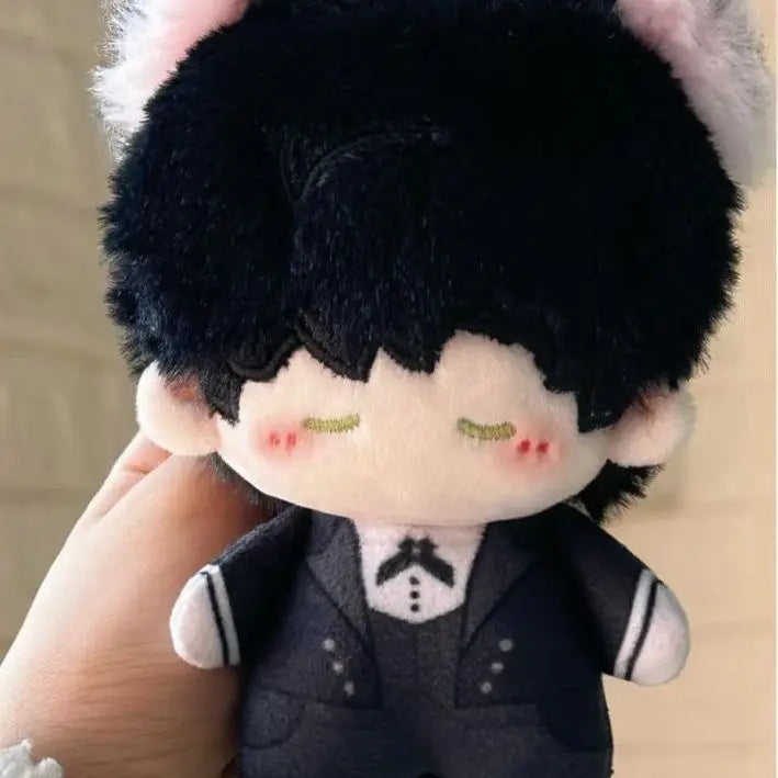 10cm Anime Love and Deepspace Zayne Cosplay Cat Ear Tail Plush Doll Stuffed Toys Fluffy Maumet Puppet Toys Halloween Gift