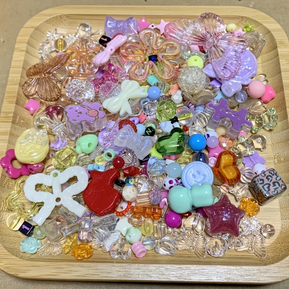 50g/pack Mixed Style Mixed Color Acrylic Loose Beads For Bracelet Necklace Jewelry Making Supplies DIY Handmade Accessory