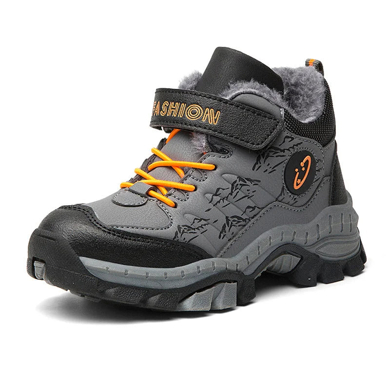 2023 New Winter Camp Boys Mountain Climbing Shoes Fashion Kids Teenage Hook & Loop Children Sport Shoe