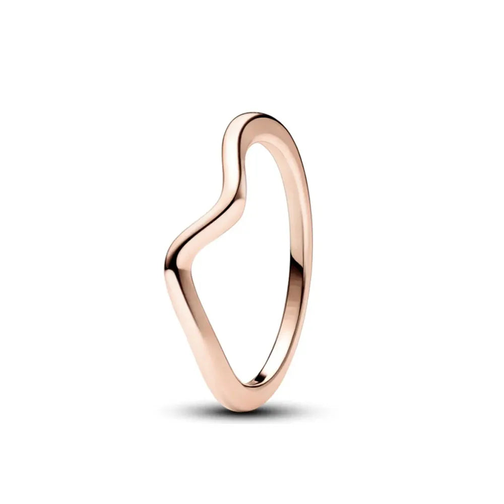 2024 New Gold Plated 925 Silver Ring Zircon Sparkling Double Band Heart Finger Ring Women Original Pandor Ring Fine Jewelry