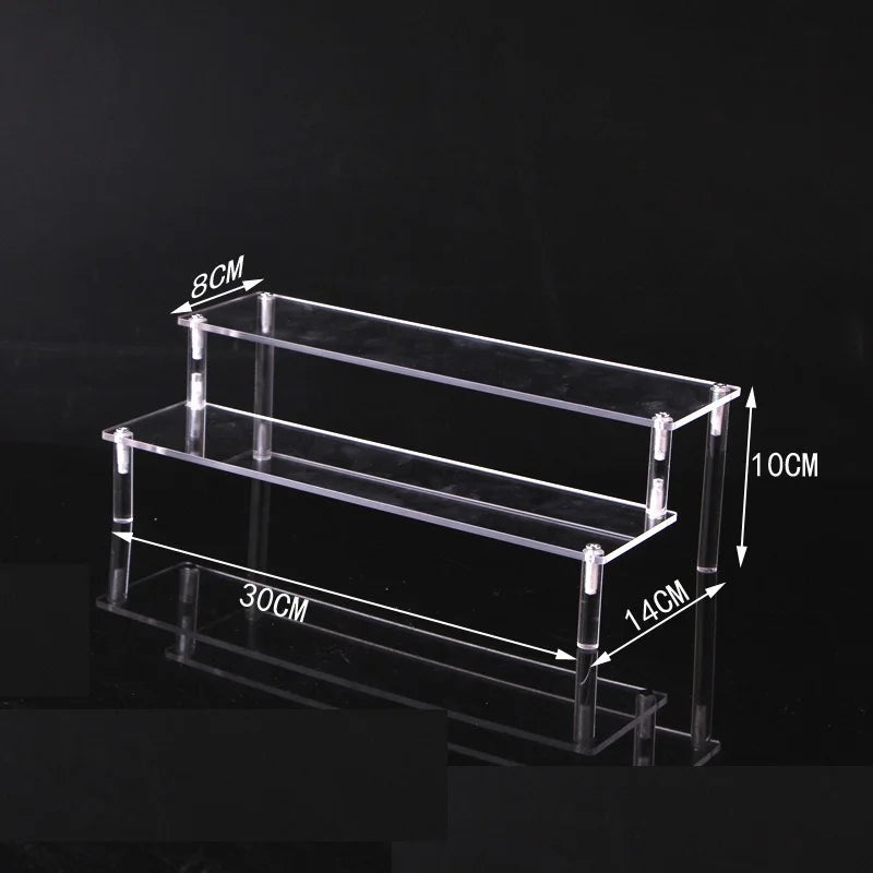 1-5 Tier Acrylic Display Stand Clear Display Riser Rack for Cupcake Perfume Doll Décor Organizer Amiibo Funko POP Figures DC05