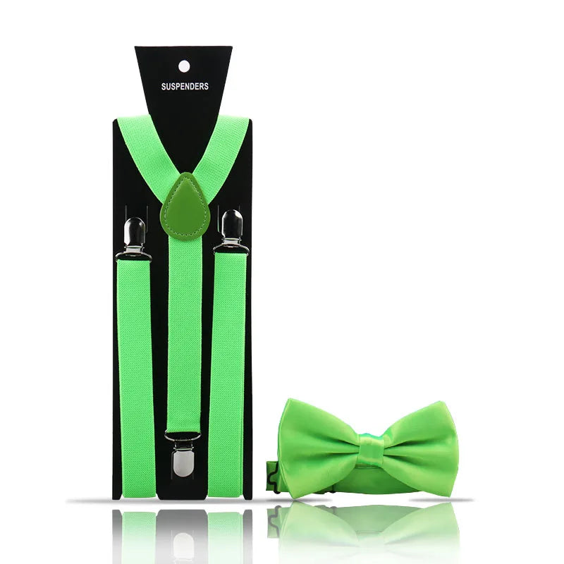 Elegant Fashion Men's Adult Suspenders And Bow Tie Two Piece Set Gentleman Suit Occessories Wedding Business Party Gifts For Men