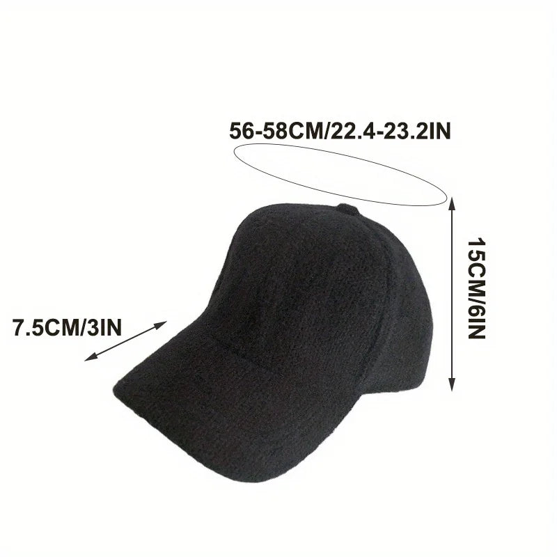 Warm Rabbit Fur Snapback Cap Adjustable Sun Shade Windproof Baseball Cap For Men Women Autumn Winter Outdoor Travel Peaked Cap