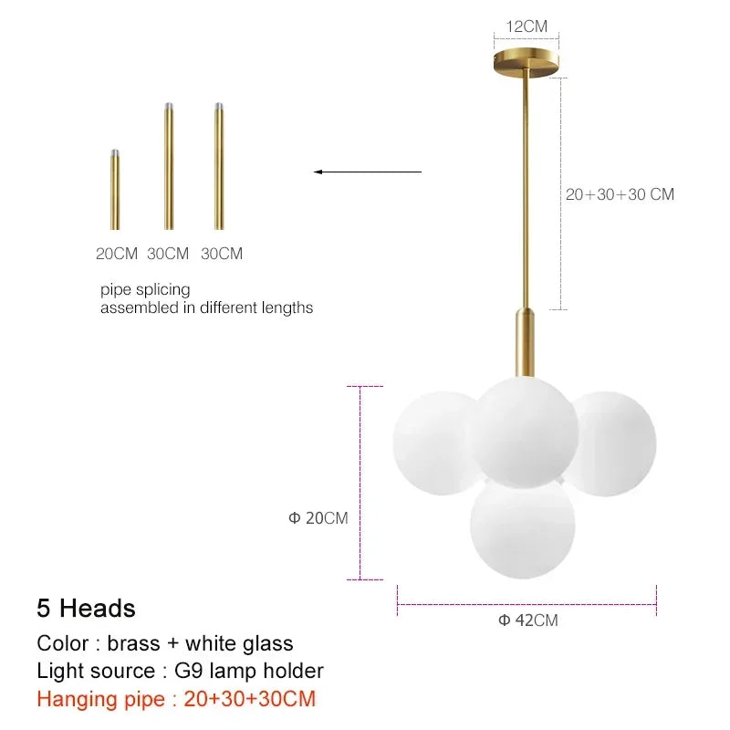 Modern Luxury Led Glass Chandelier Simple Living Room Dining Room Apartment Chandelier Home Indoor Lighting Decor Lamps Fixtures