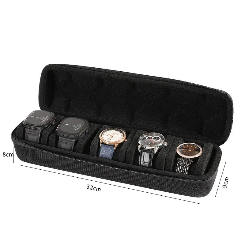 Watch Box Organizer For Men or Women，Watch Travel Case Portable Storage Watch Display Holder for Wristwatches and Smart Watches