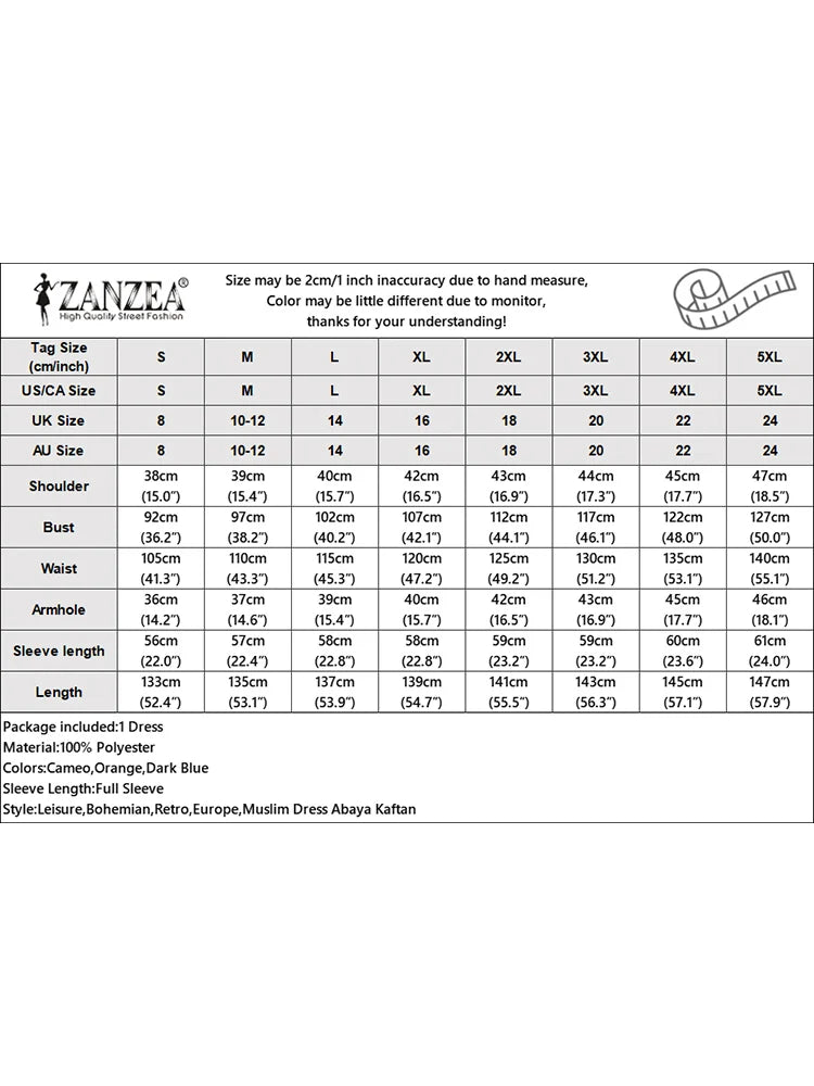 Women Autumn Maxi Dress Muslim Dubai Abaya Hijab Vestidos 2024 ZANZEA Fashion Long Sleeve Pleated Sundress Robe IsIamic Clothing