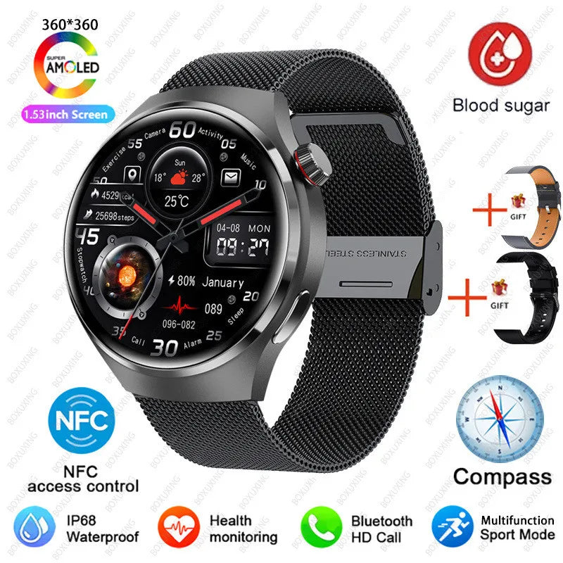 For Huawei Watch 4 Pro NFC Smart Watch Men GPS Sports Tracker 1.53" HD Screen Health Monitor Watches Bluetooth Call SmartWatch
