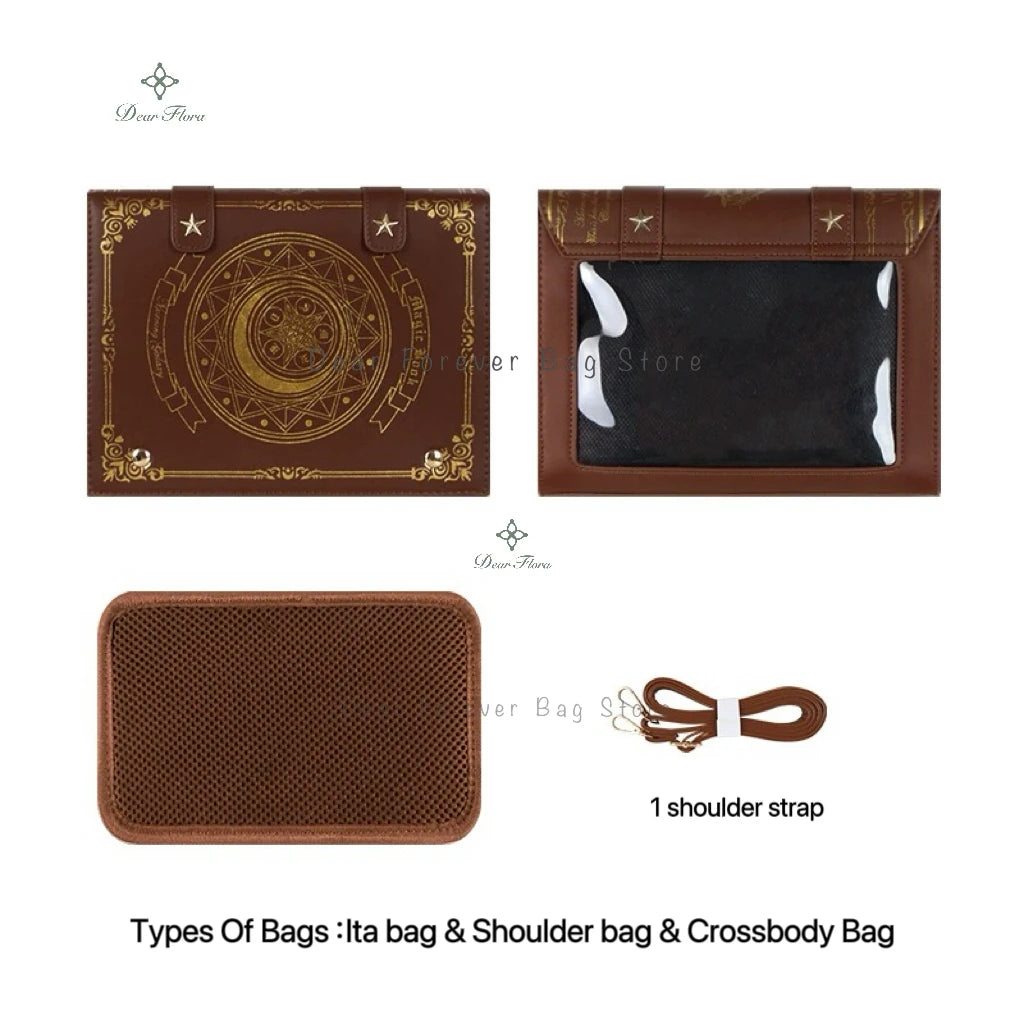 Y2K Magic Book Lolita Ita Bag Gothic Shoulder Bag Girls Transparent Pocket Cute Crossbody Handbags Women's Mini Backpacks Purse