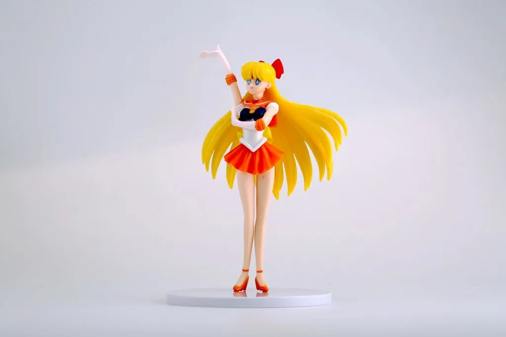 23cm Sailor Moon Anime Figure Sailor Mars Mercury Jupiter Venus Saturn Action Figurine Model Kids Collectible Toys Birthday Gift