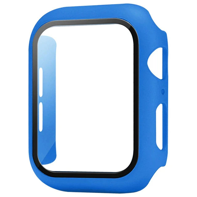 Tempered Glass+cover For Apple Watch 9 8 7 41mm 45mm 42mm 38mm PC bumper Screen Protector Case iWatch series 6 5 4 se 44mm 40mm