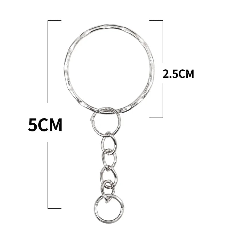 20/100pcs Metal Blank Keyring Keychain Split Rings Keyfob Key Rings Lobster Clasp Key Chain Key Pendant Stainless Steel Rings